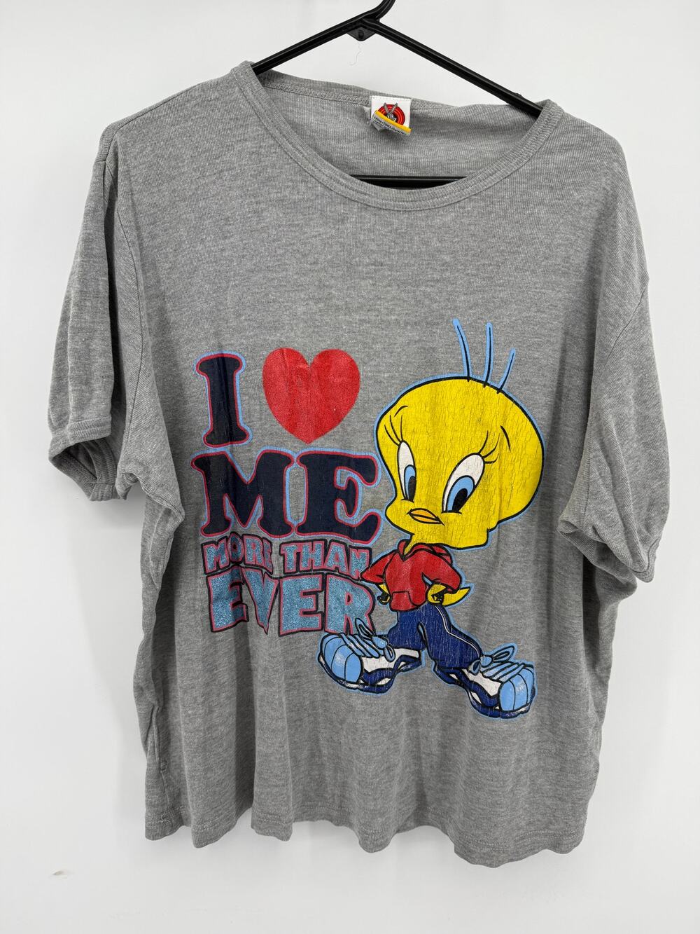 Vintage 90s Looney Tunes Tweety Bird Distressed Graphic T Shirt Womens XL READ